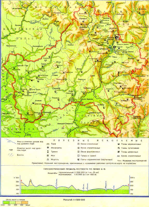 Карта высот брянской области